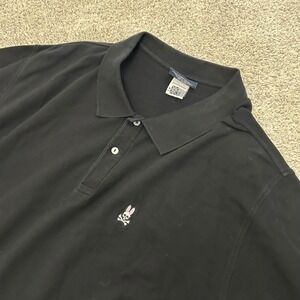 Psycho Bunny Polo Shirt 4XLT Black Pima Cotton Short Sleeve Logo